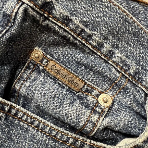Calvin Klein Jeans Women 13 Blue Denim Double Stone Wash Flare Preppy ZJ065196S - Picture 7 of 8